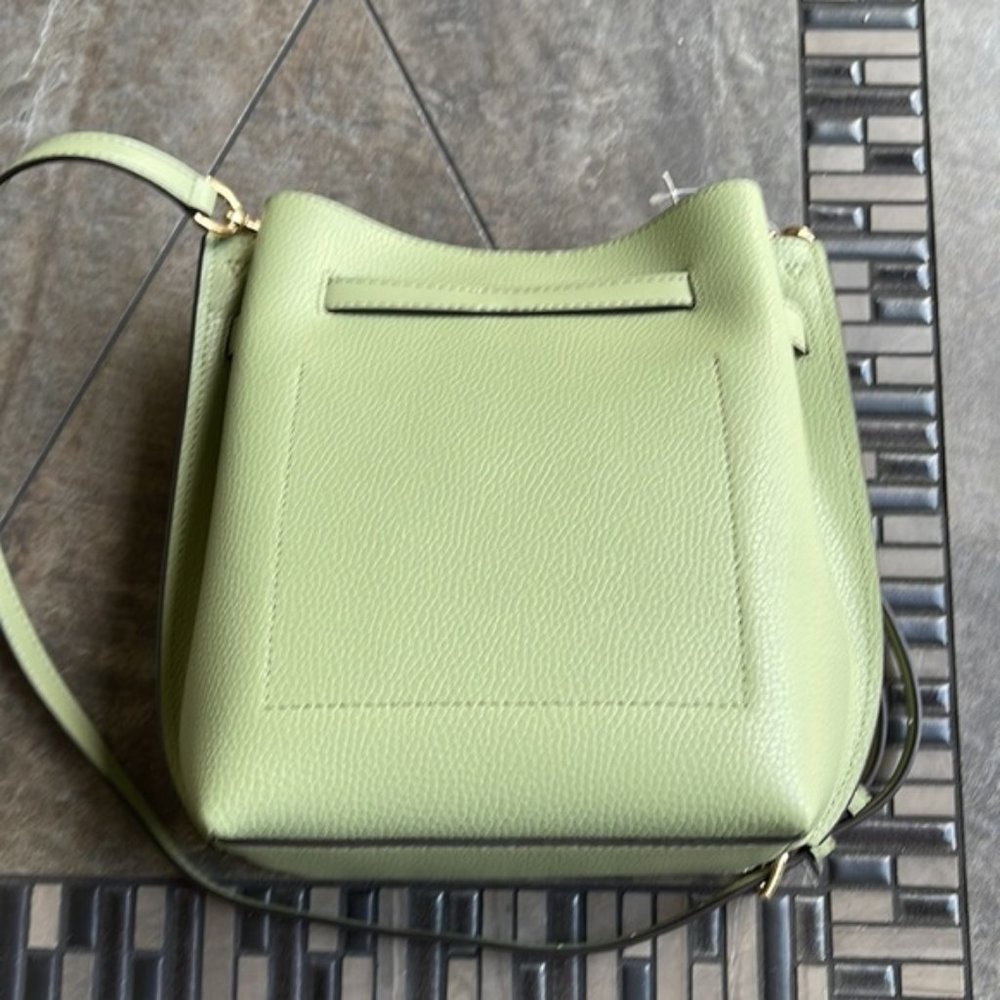 Michael Kors Emilia Small Bucket Bag Messenger Leather Light Sage - Picture 6 of 16